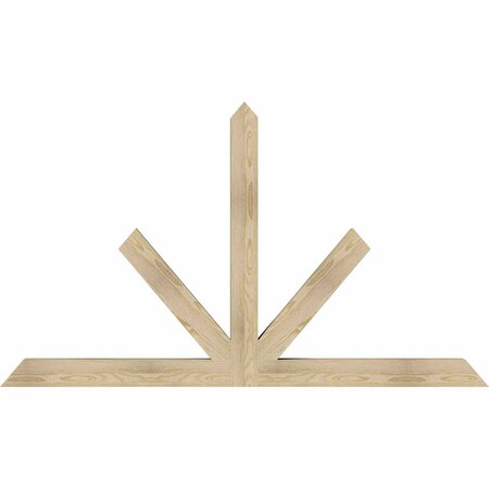 Ekena Millwork Saratoga Rough Sawn Timber Gable Bracket, Douglas Fir, 72"W x 42"H x 4"D x 4"F, 14/12 Pitch GBW072X42X0404SAR00RDF